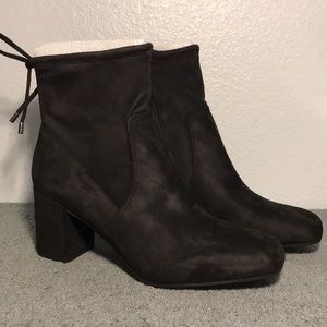 Franco Sarto Pisces Black Back Tie Booties